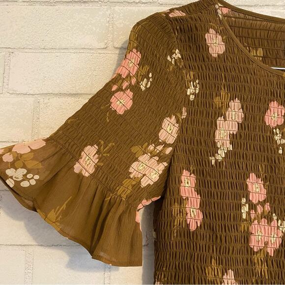NEW Madewell $148 Smocked-Top Dress in Retro Bouquet LG NWT - Picture 5 of 16